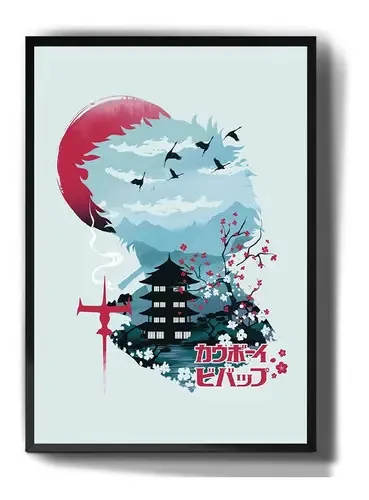 Quadro decorativo Tribos Quadro quadro decorativo arte japonesa cowboy bebop arte de 41cm x 21cm - outro