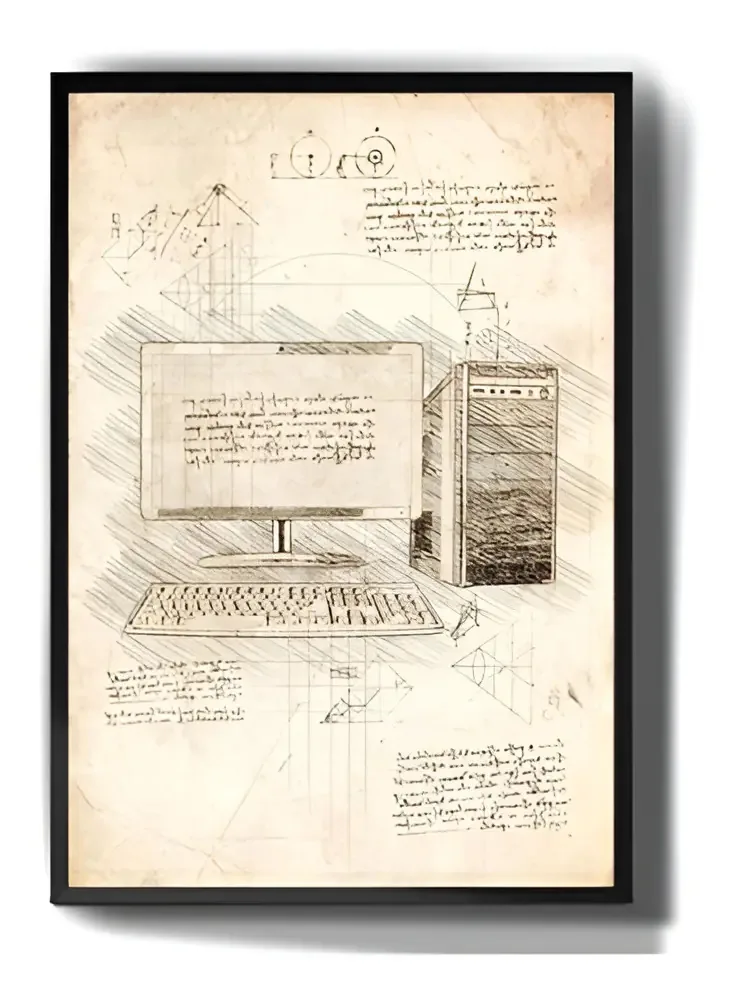 Quadro Decorativo Desenho Computador Tecnologia Art