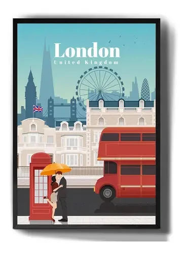Quadro decorativo Tribos Quadro quadro decorativo londres inglaterra cidades famosas de 41cm x 21cm - outro