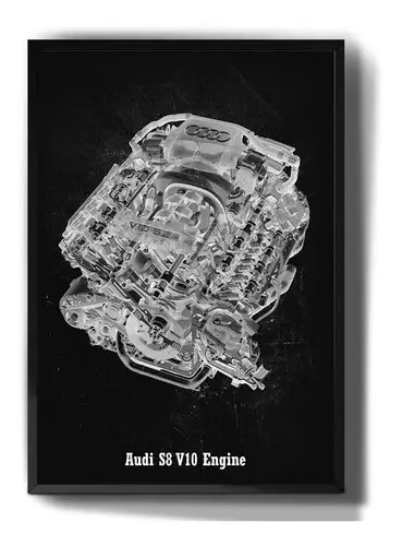 Quadro decorativo Tribos Quadro quadro decorativo motor audi s8 v10 carro desenho art - vibrante