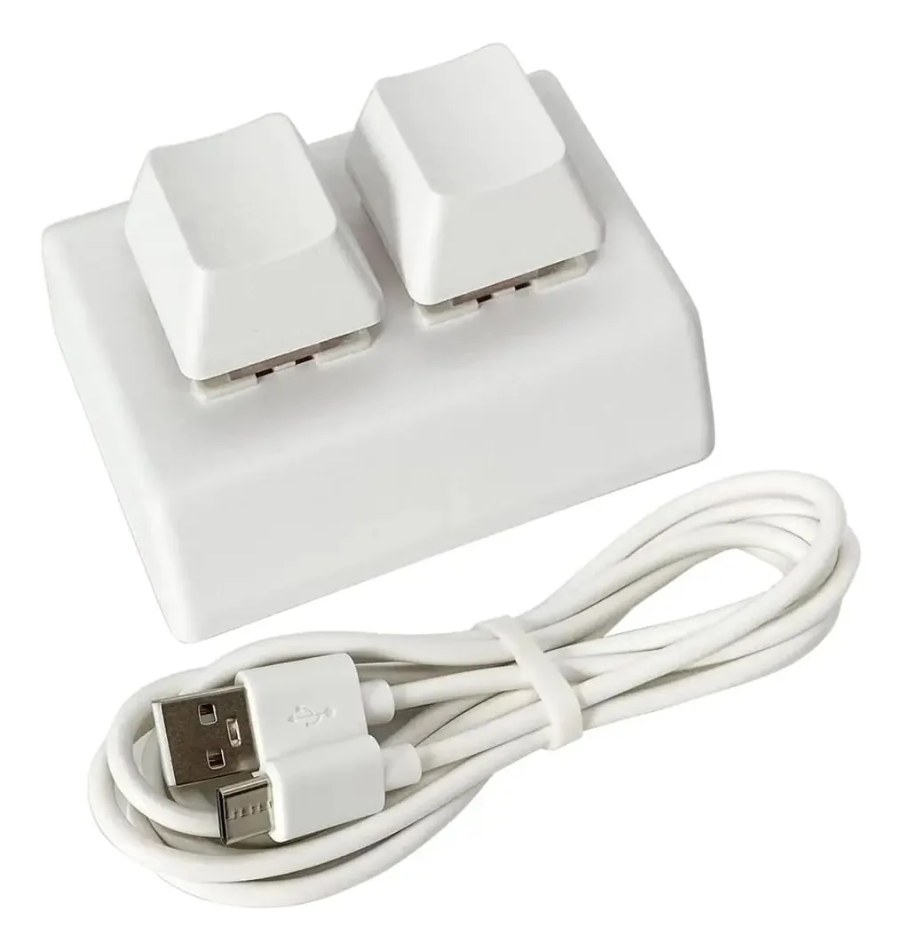 Mini teclado Qinizx USB de 2 teclas Teclado mecânico para jogos com