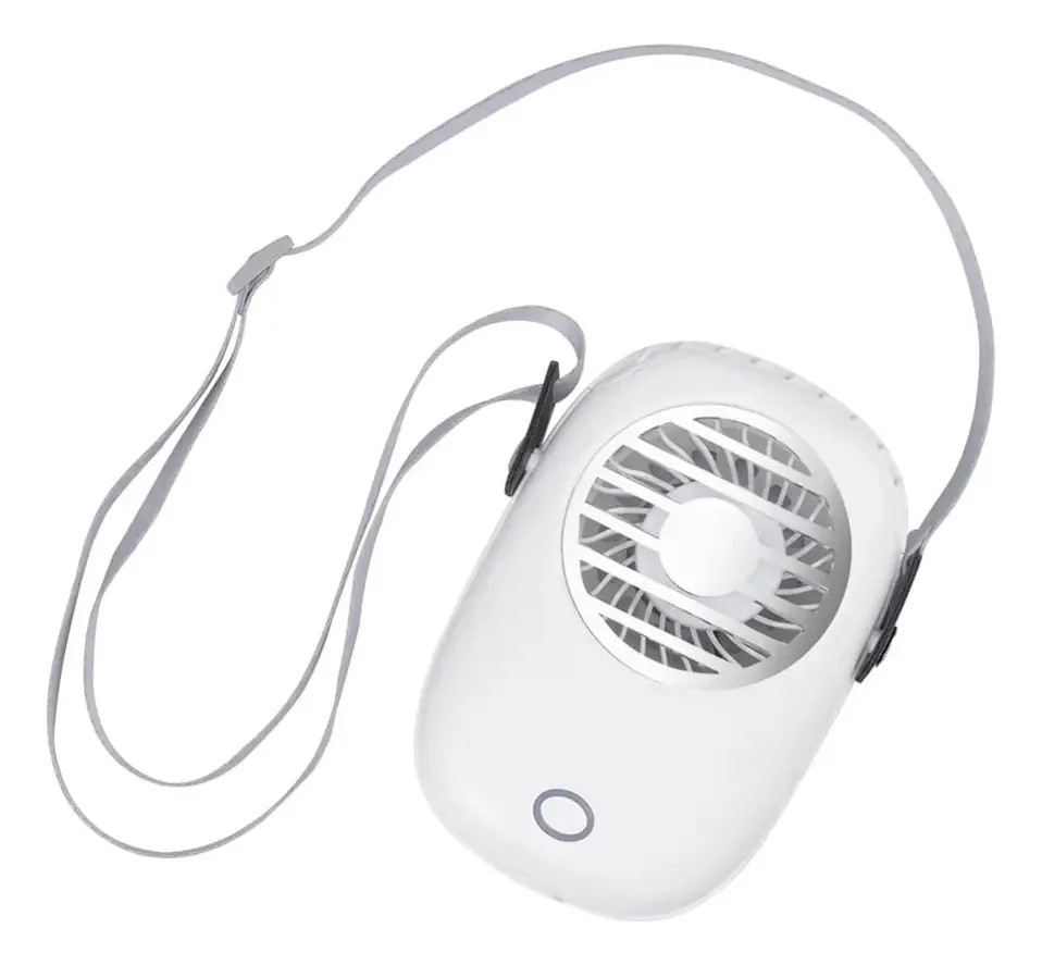 Mini ventilador portátil Mini ventilador de pescoço suspenso Ventilador pessoal silencioso. Cor: branco