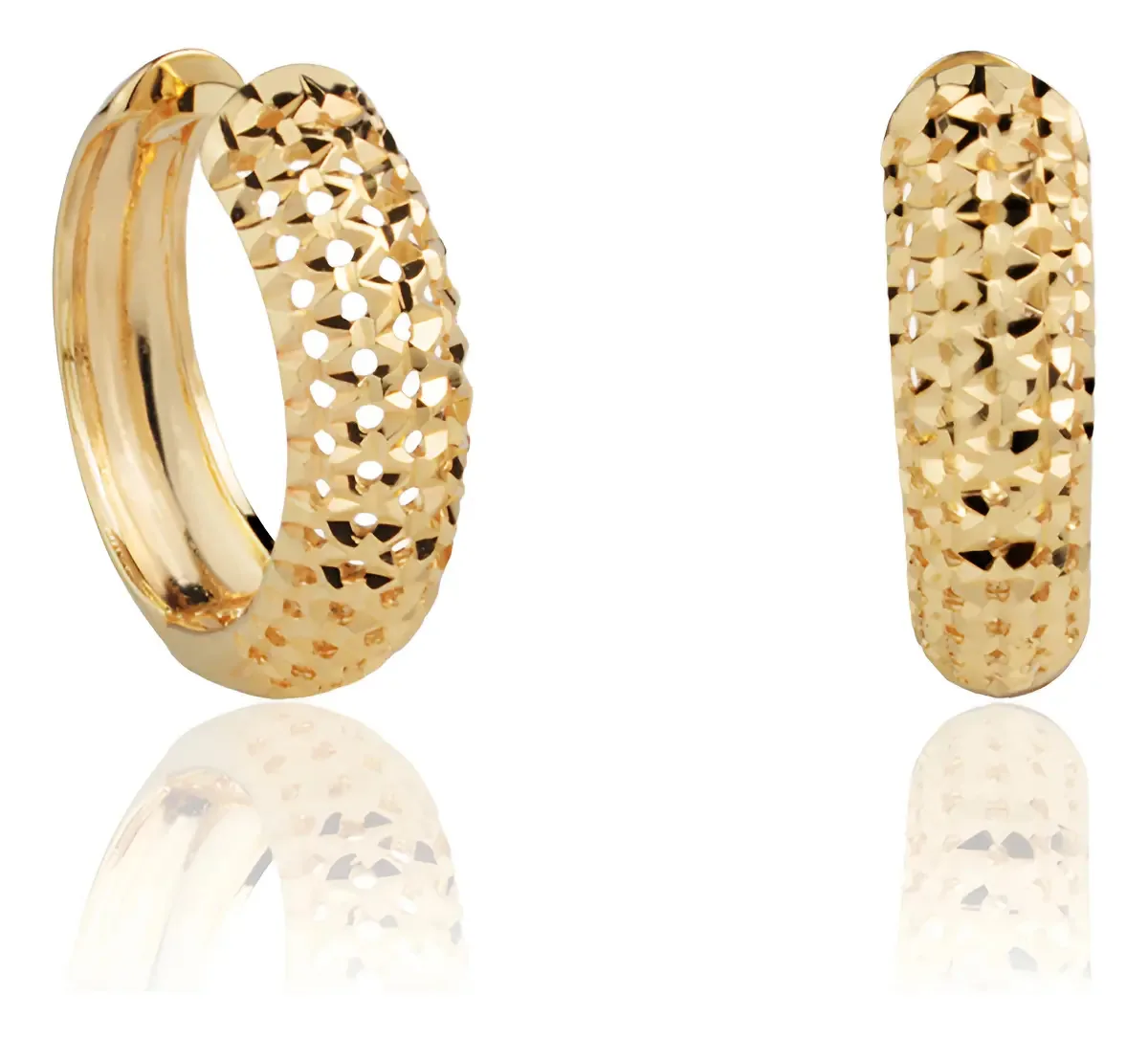 Brinco De Argola Grossa 5mm Em Ouro 18k Reforçada
