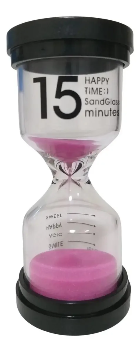 Mini Ampulheta Rosa 15 Minutos