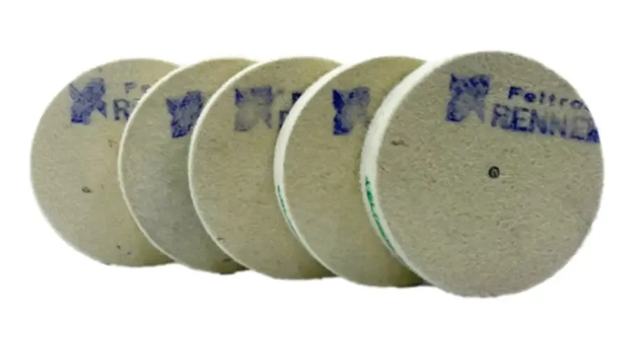 Disco de Polimento Feltro Renner 100x15mm Kit 5 p/ Vidro Metais Mármore
