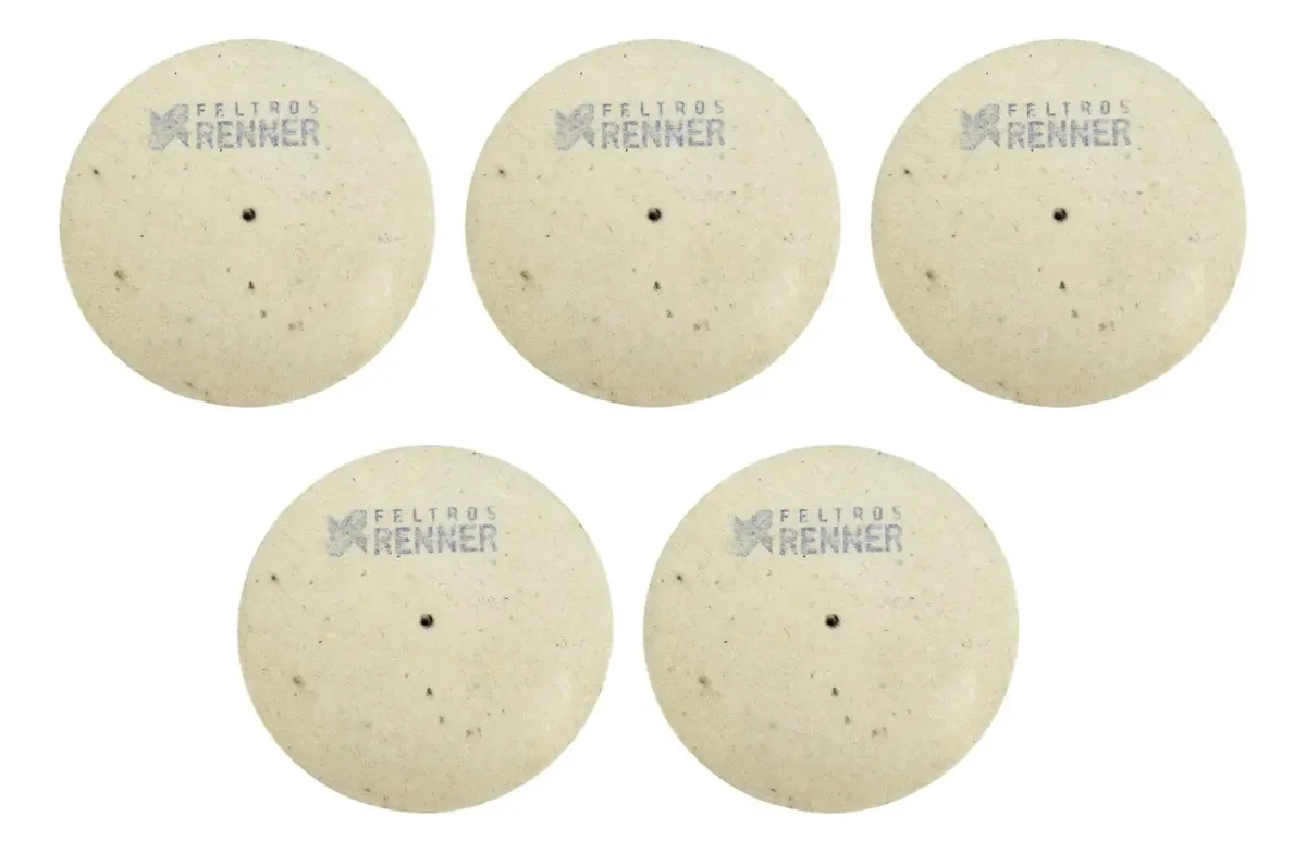 Disco De Feltro Renner 150x20mm Polimento Vidro Polir Inox Kit 5 Unidades