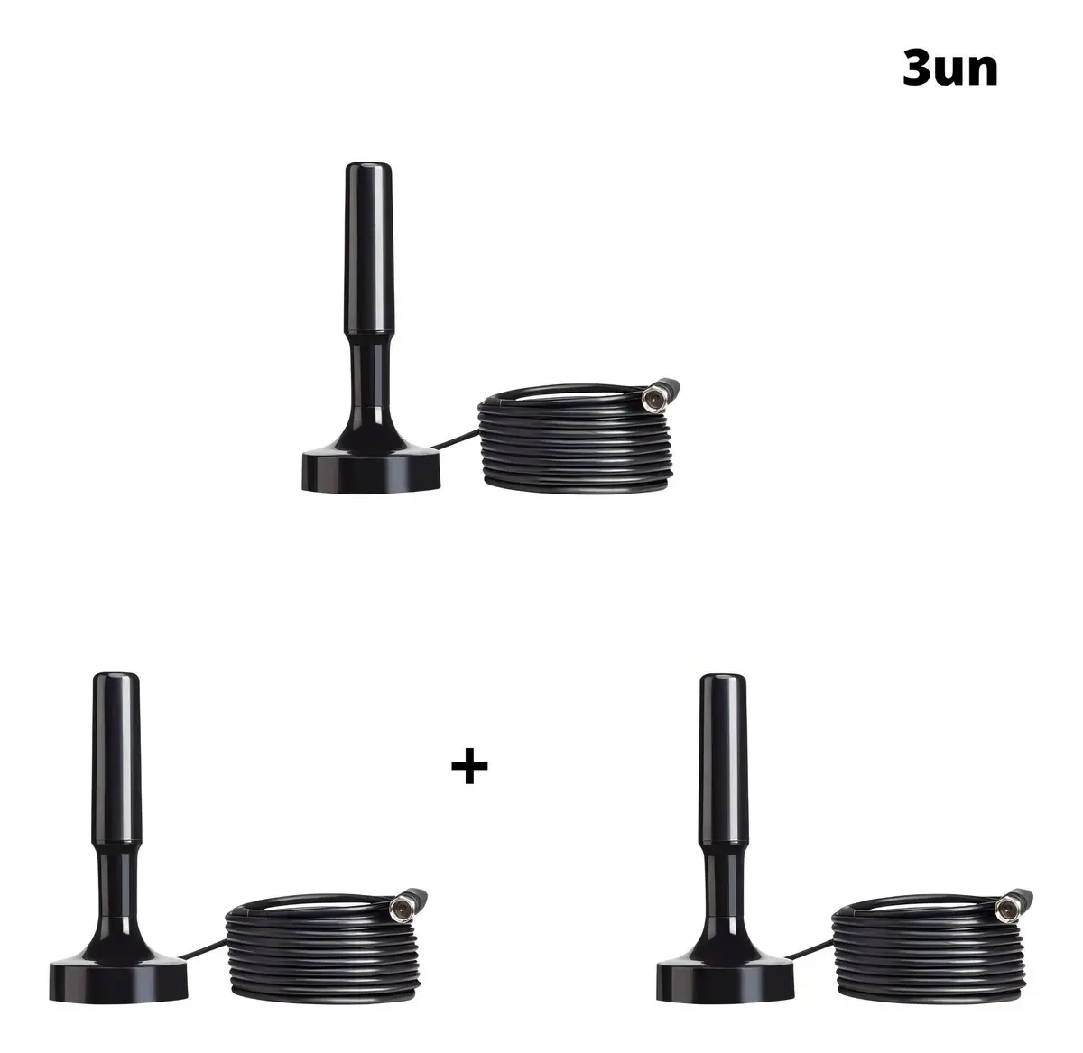 Kit 3 Antena Tv Digital (interna/externa) Prova Agua E 5m