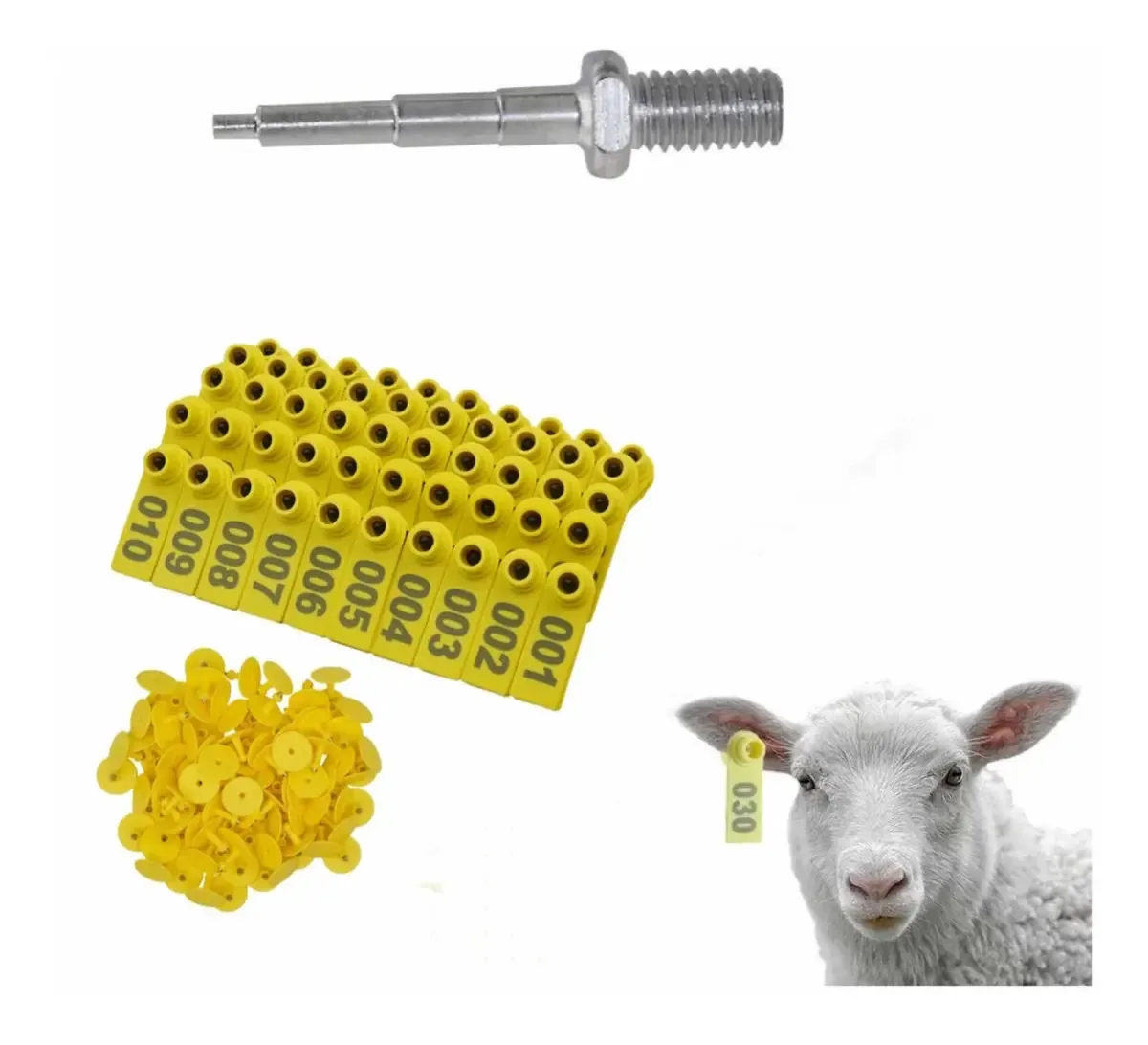 1500 Brincos P/ Identificação Bovinos Suínos Ovinos 1 A 1500 Cor Amarelo