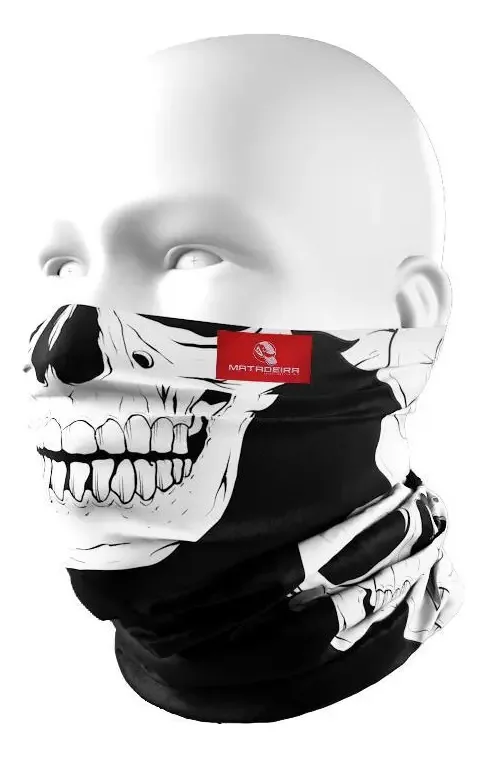 Máscara De Proteção Solar Uv 50 Caveira Branca Buff Tubneck