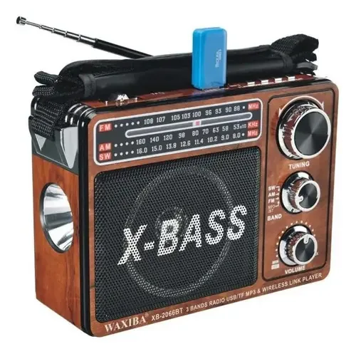 Caixa Som Radio Portátil Retro Bluetooth Am Fm Sd Usb