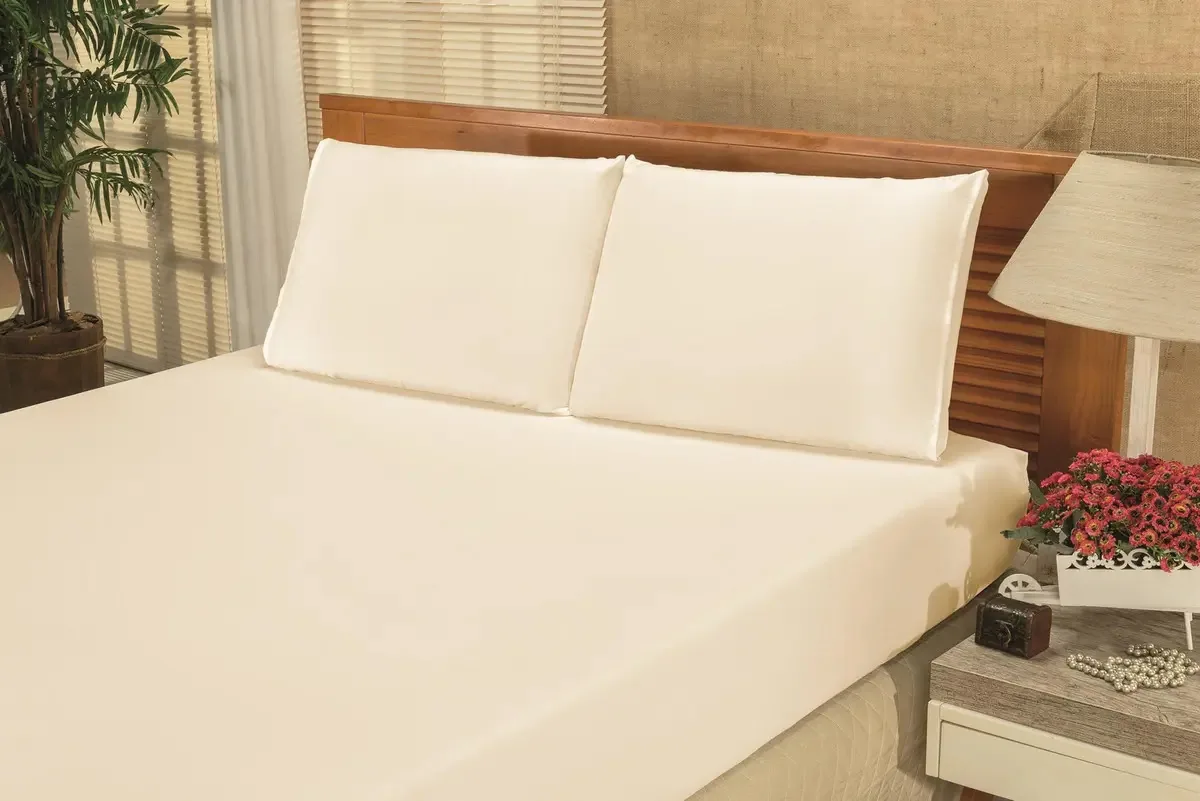 Roupa Cama Solteiro 2 Peças Lençol E Fronha Bianca Palha
