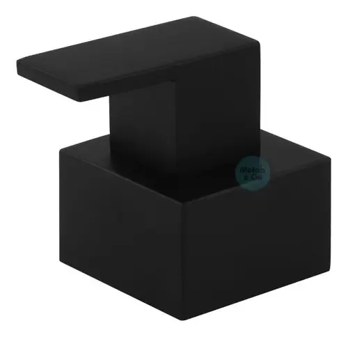 Acabamento Quadrado Para Registro Chuveiro Preto Metal