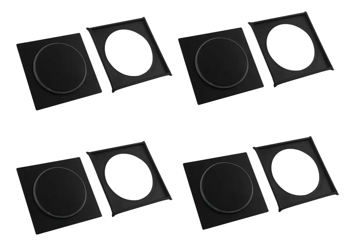 Kit 4 Ralos Click 15 X15 Cm Preto Fosco + 4 Portas Grelhas
