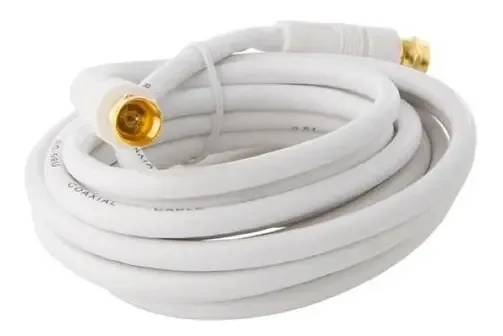 Cabo coaxial parafusável Macrotel para TV 7,5 mts branco