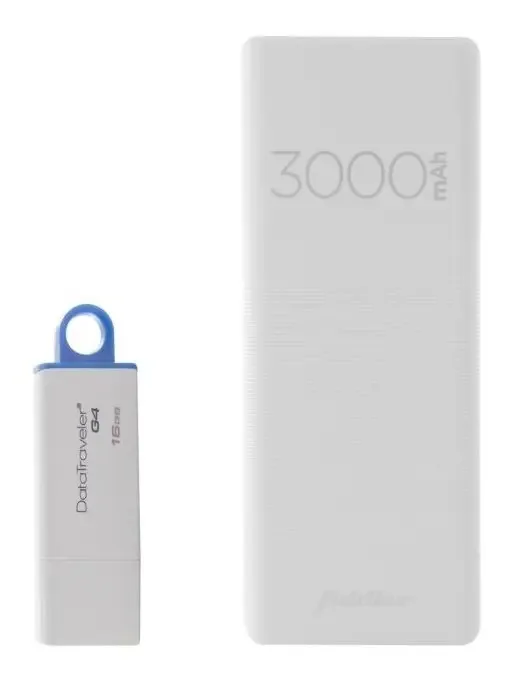 Pendrive Kingston 16gb + Power Bank Flidder 3000 Mah