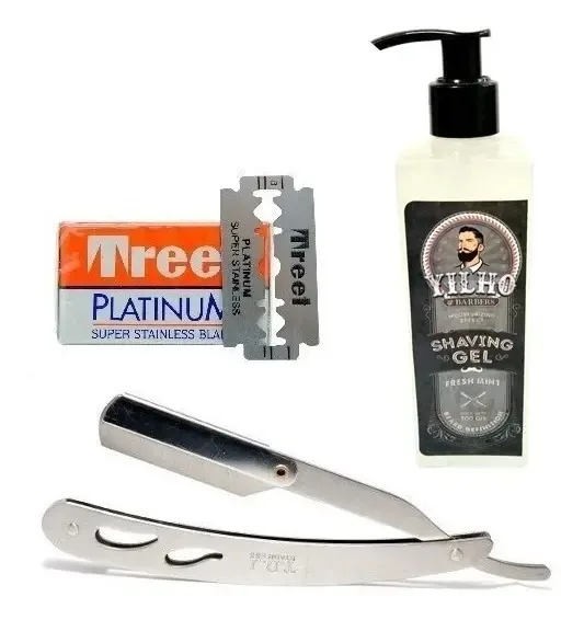 Lâminas de barbear Sharp Treet Blades + Cor de gel de barbear