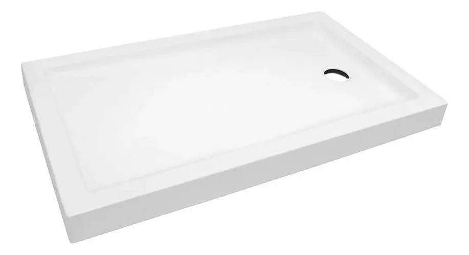 Receptáculo De Ducha Con Desagüe Zeus Acrílico 140x70x15 Cm Color Blanco