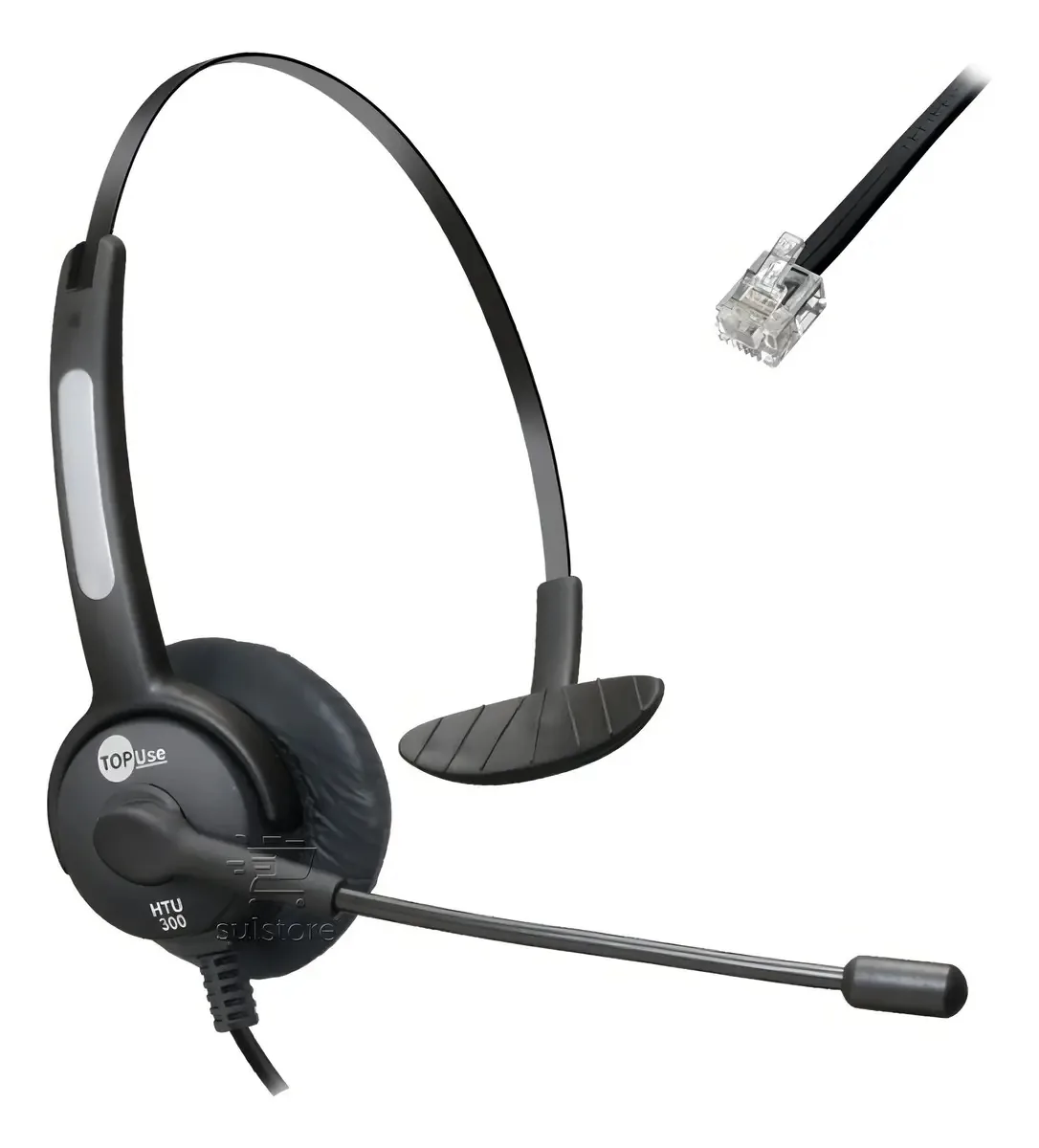 Headset Top Use HTU-300 Monoauricular RJ9 Cancelamento Ruído