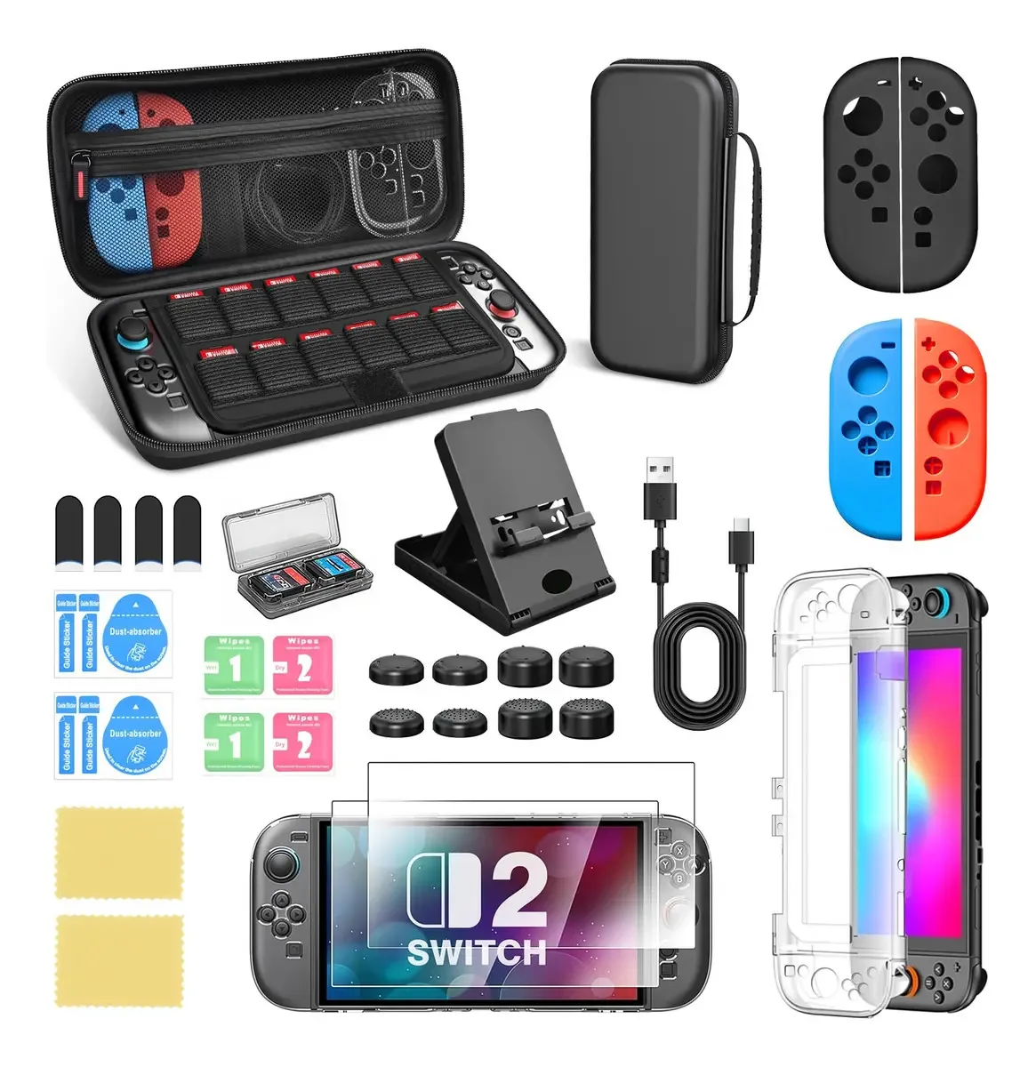 Kit de acessórios e estojo com estojo para Nintendo Switch 2