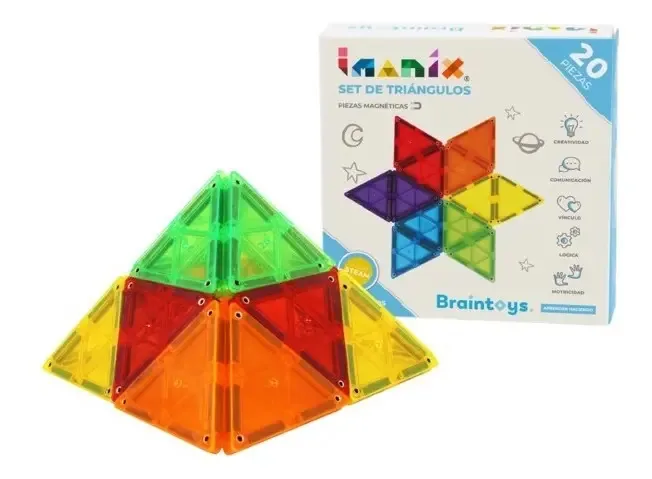 Conjunto de triângulos Imanix de 20 peças