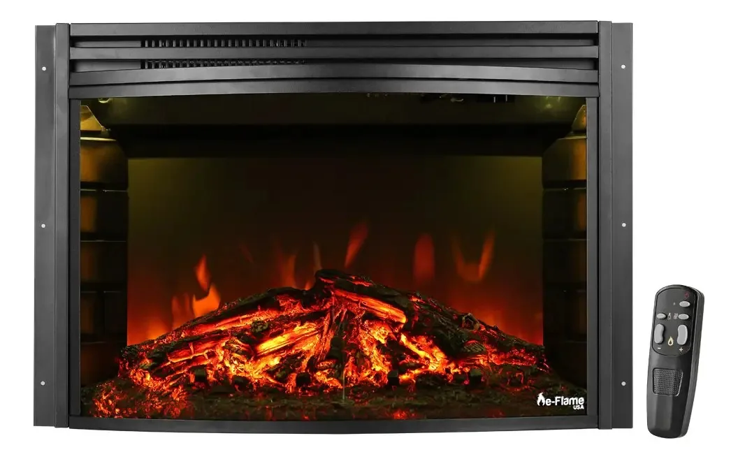 e-Flame USA Quebec - Fogão elétrico a lenha de 27. Cor Preto