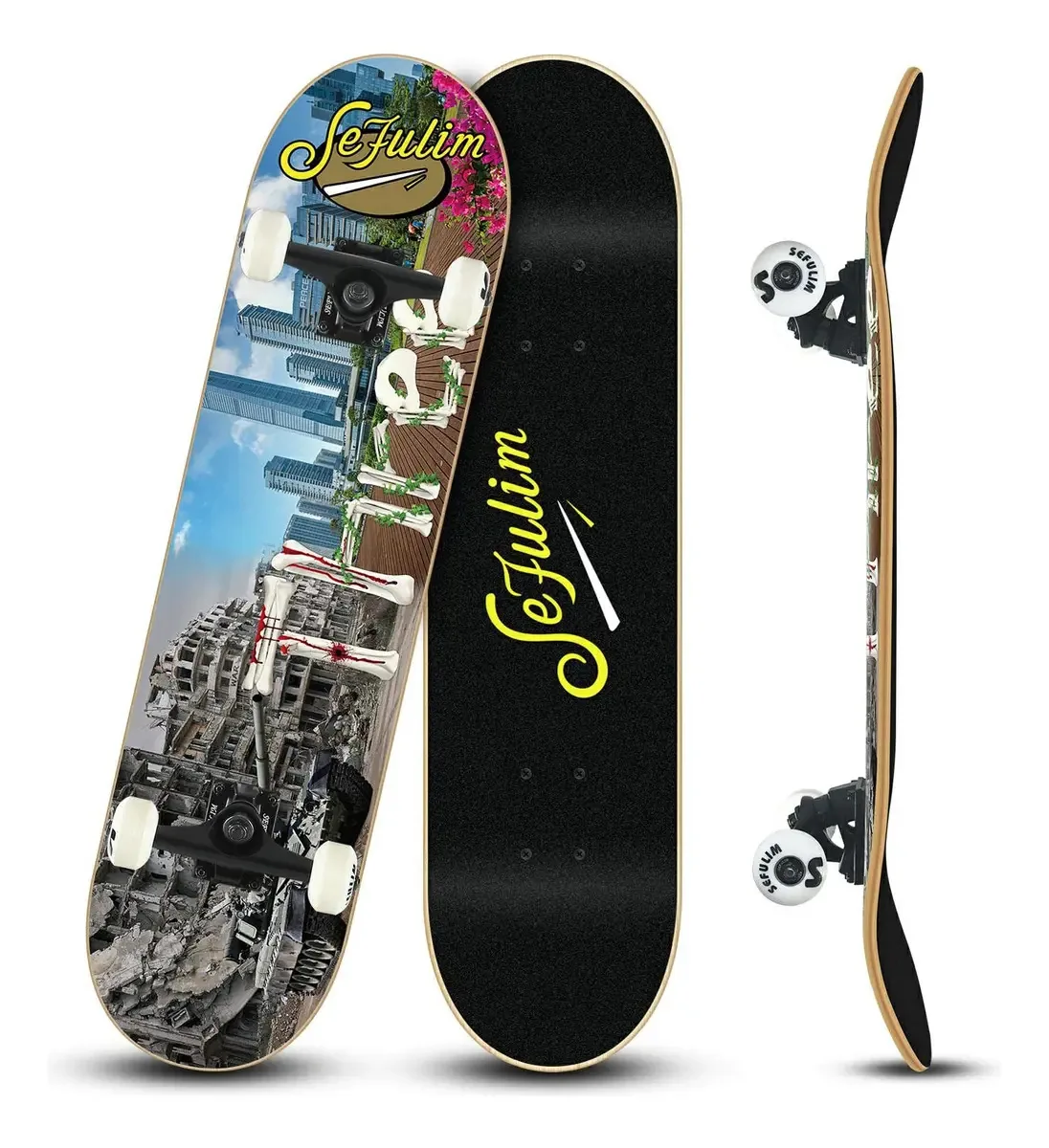 Skate Completo Profissional 7 Camadas Bordo Canadense