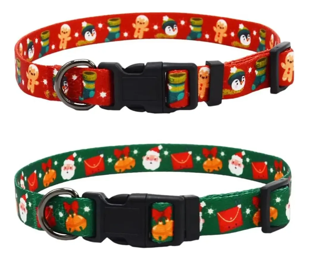 2 pacotes de coleira de Natal para cães com coleiras