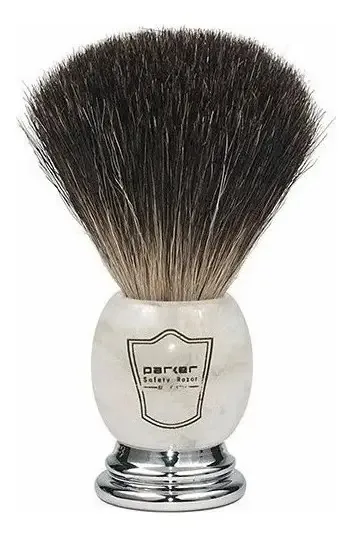 Pincel de barbear masculino Parker Barber, pincel de barba, branco