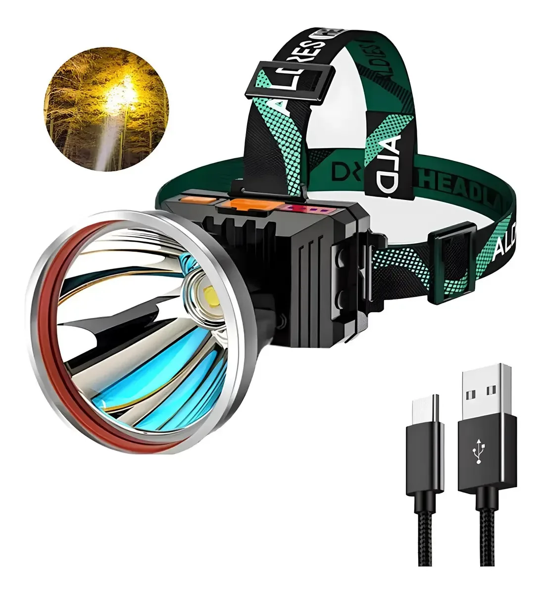 Lâmpada de caça recarregável e poderosa do tipo mineração - Black Light