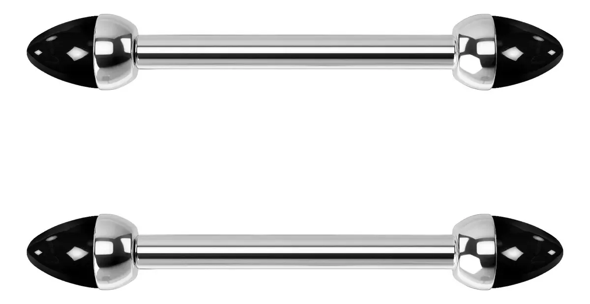 2pçs Joia Piercing Mamilo Titânio Cor Ônix Preto