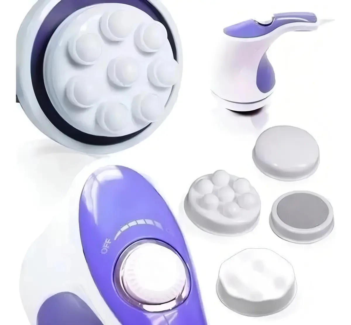 Massageador Orbital Elétrico Corporal Relax para Celulite e Drenagem com 4 Acessórios