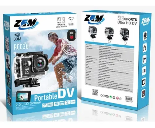 Câmera de vídeo ZEM Ultra HD preta