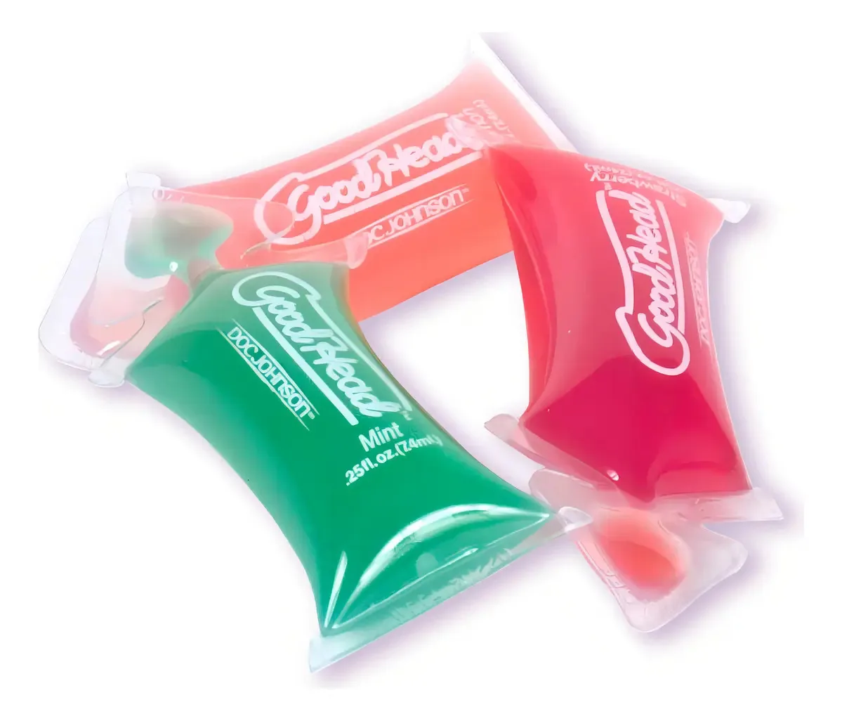 4 Lubrificantes Oral Garganta Profunda Sabores Goodhead Sabor Morango-Cereja-Doce-Maçã