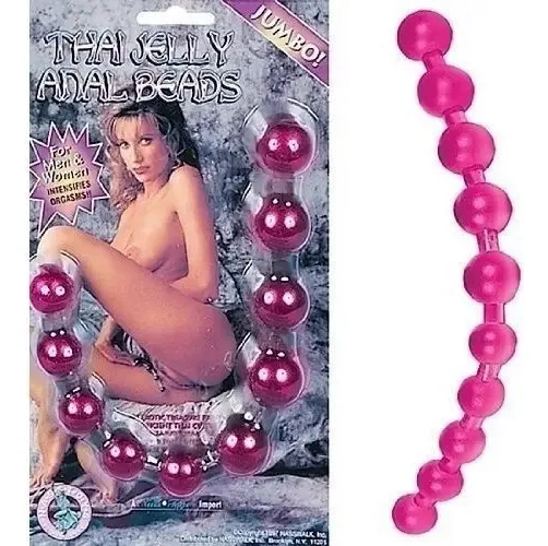 Bolas de gel anal rosa flexíveis Thai Jelly Anal Beads Jumbo