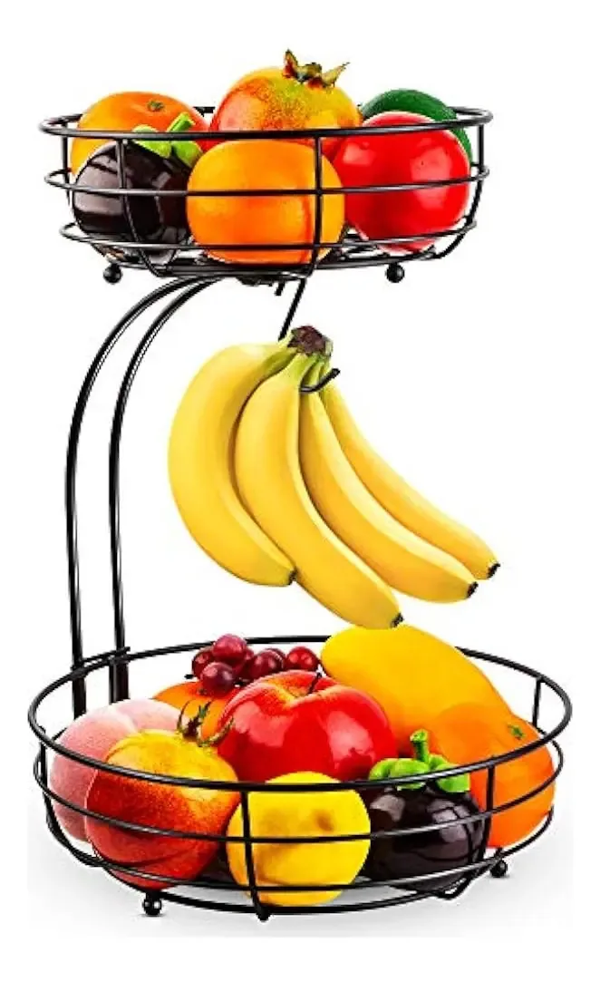 Cesta de frutas e vegetais Auledio de 2 camadas para