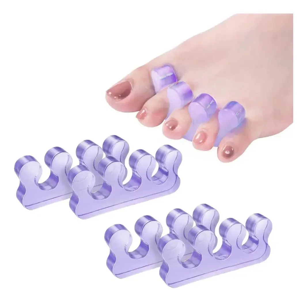 Separador de dedos Zaxsota para pedicure, separador de dedos, separador de dedos para separar unhas dos pés, separadores de dedos laváveis e repetíveis, 2 pares