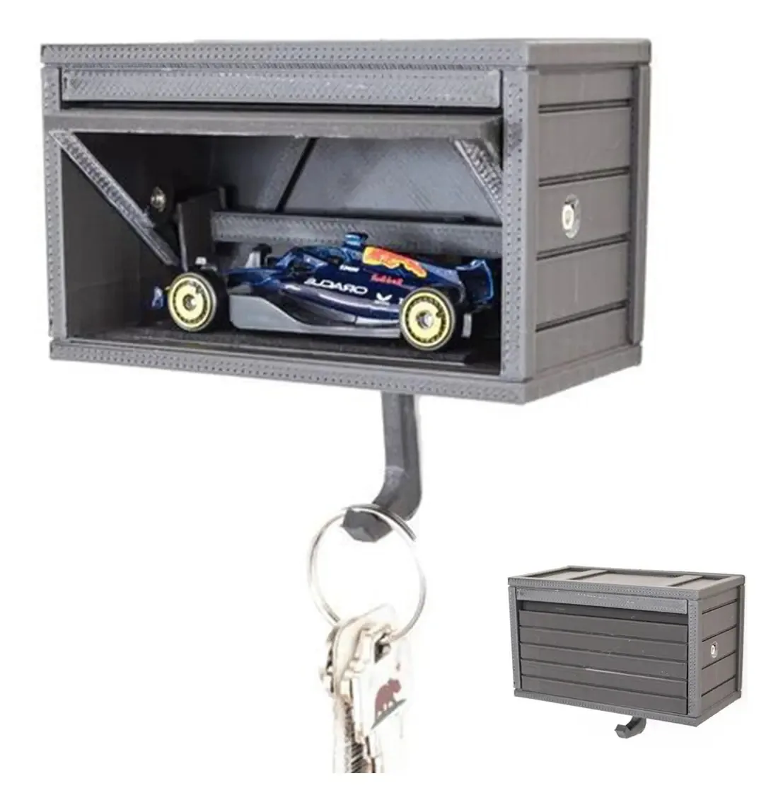 Display coletor de garagem para Hotwheel em escala 1/64 em cinza escuro