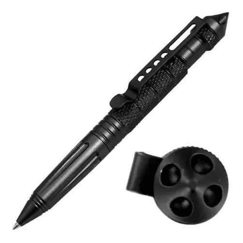 Caneta tática Kubotan Personal Defense Caneta tática Tinta preta Exterior preta