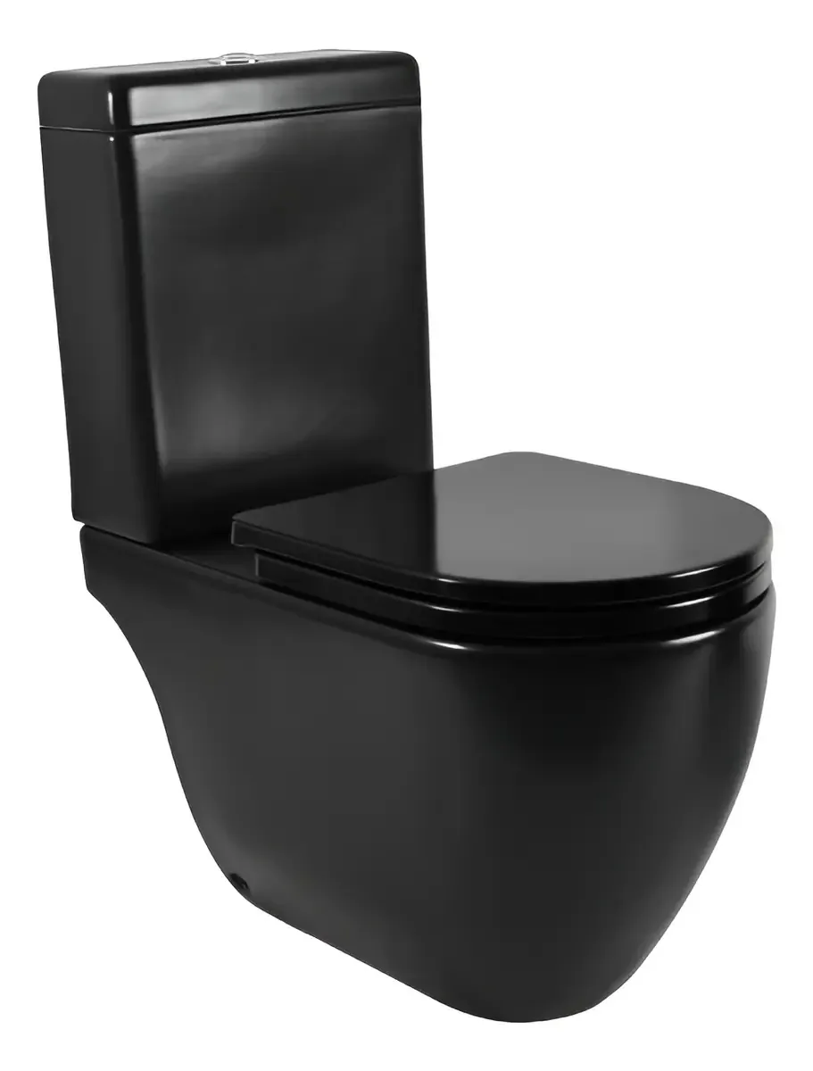 Banheiro longo oval preto Ferrum Fontana IOLQ2-NS