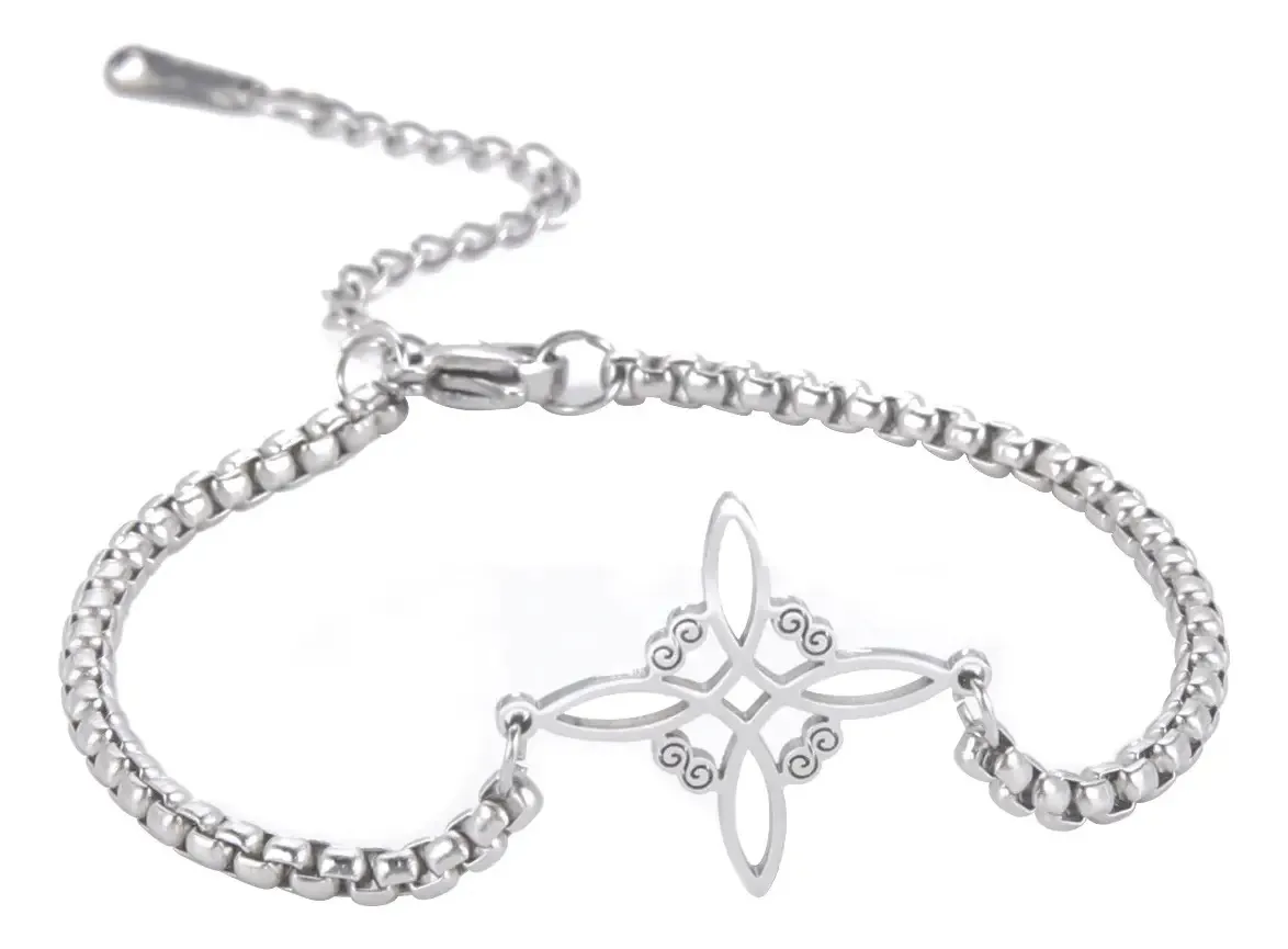 Pulseira Witch Knot de aço inoxidável, presente, proteção esotérica, Witch Knot Wicca, feminina, 1 onça, Tender Lihome