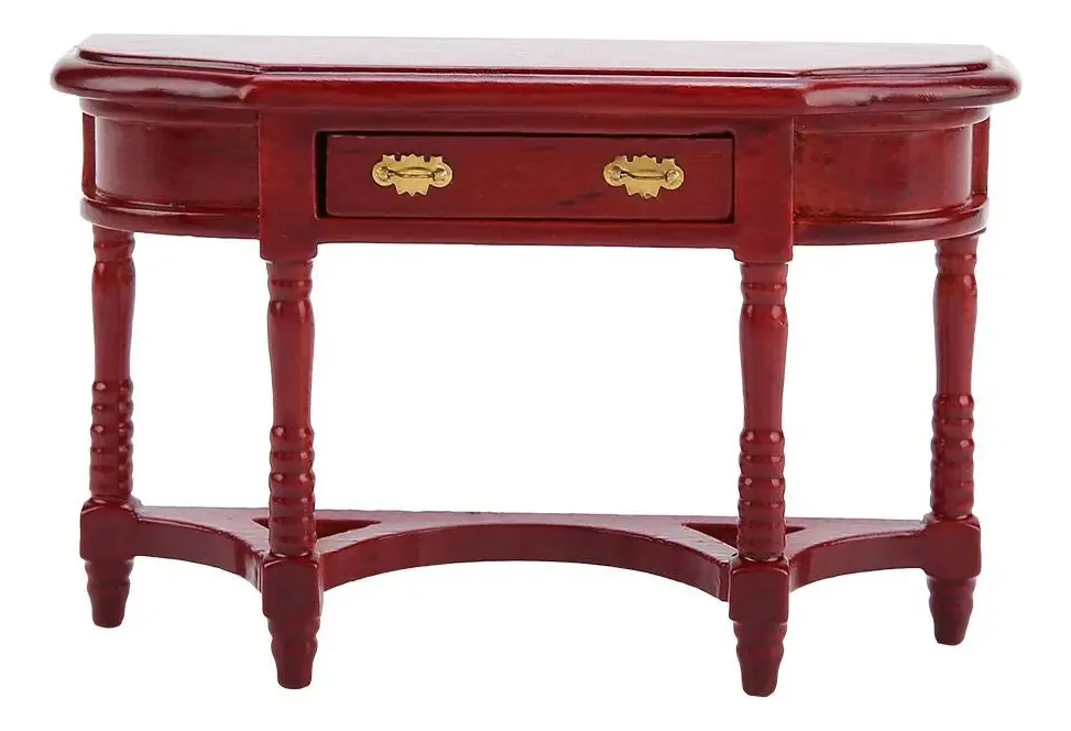 Zerodis - Mini Casa de Bonecas em Escala 1:12, Modelo de Mesa Semicircular em Miniatura, Para Casa de Bonecas, Móveis, Casa de Bonecas de Madeira, Sala de Estar, Brinquedo Decorativo para Crianças,...