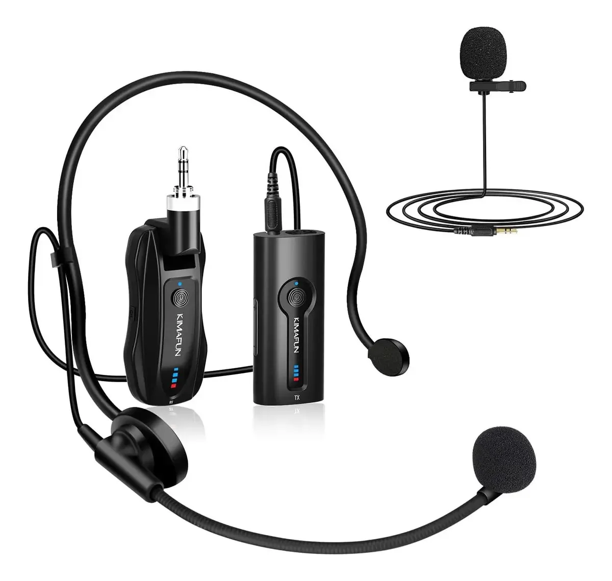 Sistema de microfone Kimafun Wireless Lavalier, microfone