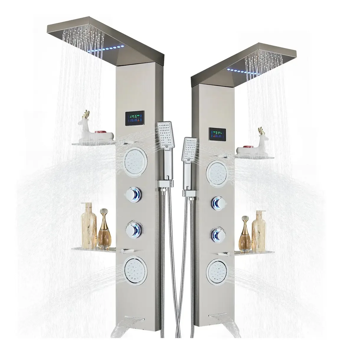 Painel de chuveiro LED de aço inoxidável com chuveiro de mão