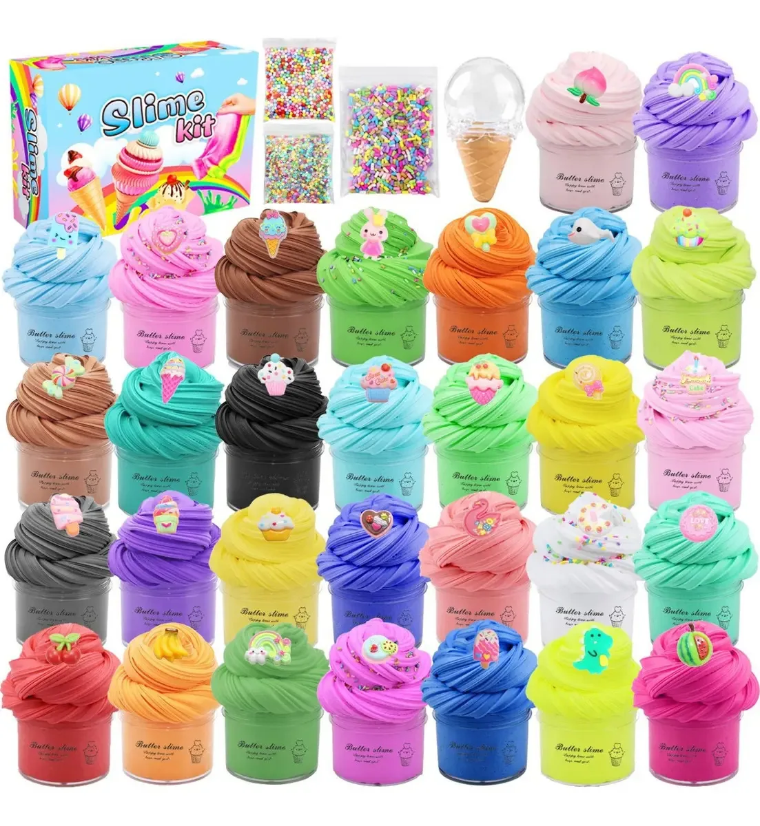 Kit Butter Slime Clay de 67 peças para meninas e meninos