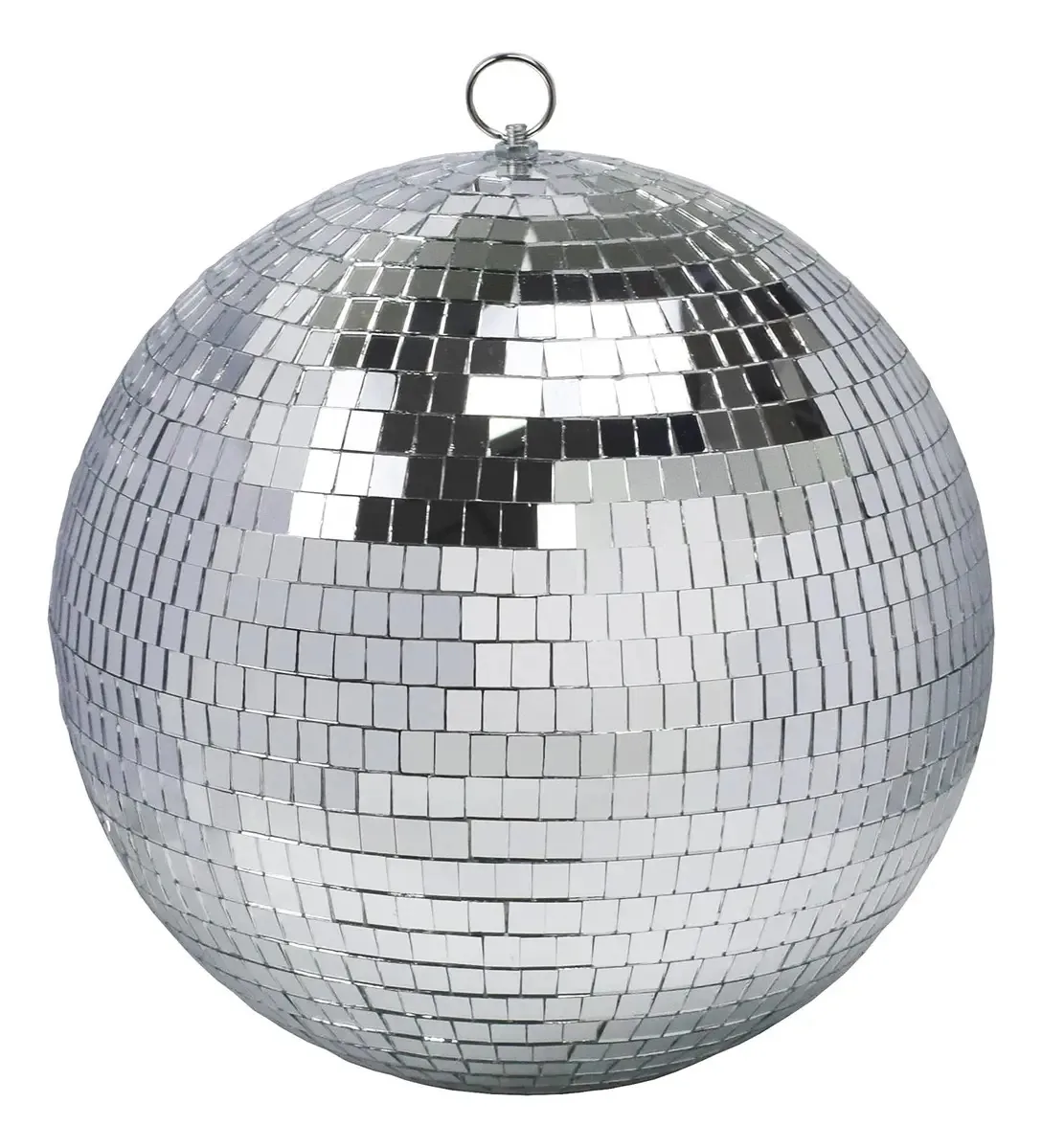 Bola de Espelhos de Discoteca de 12 Polegadas, Decoração de Festa, Luz de Palco, Efeito de Luz Dj, Decoração de Exibição de Natal, Cor Prateada