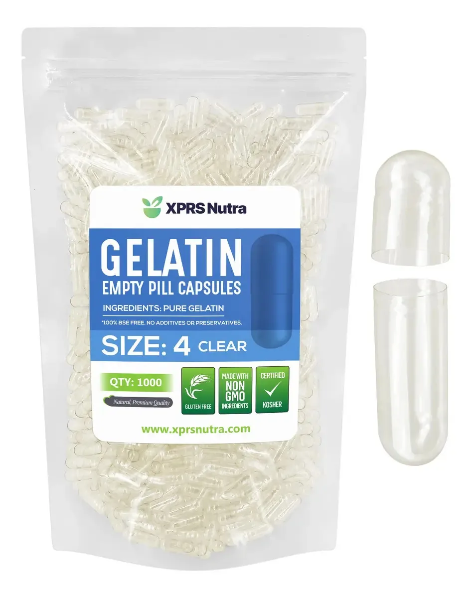 Cápsulas De Gelatina Vazias Xprs Nutra Tamanho 4 - 1000 Unid