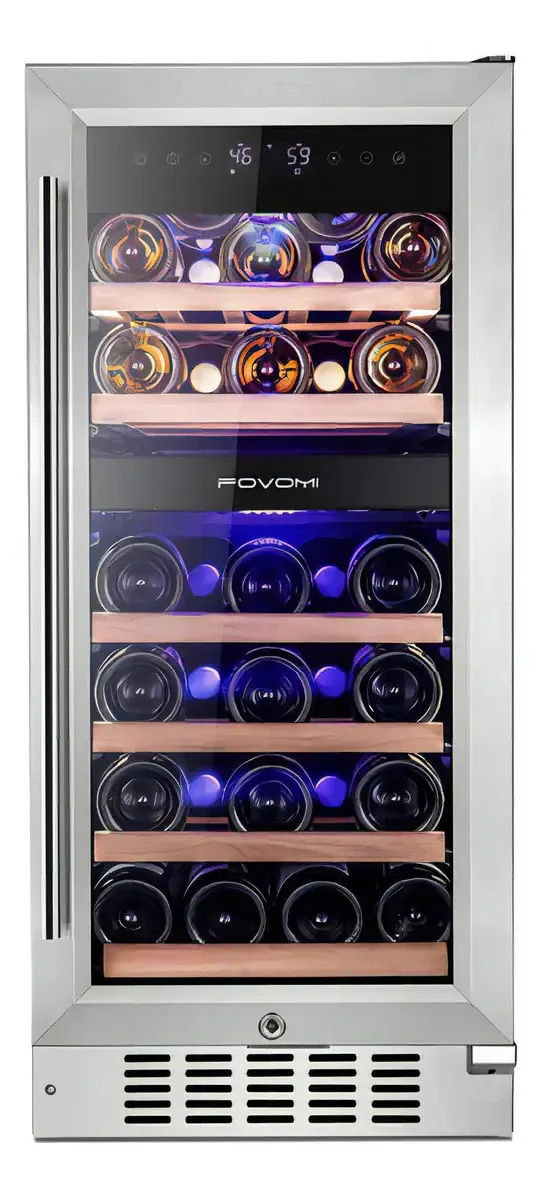 Refrigerador de vinho Fovomi de 15 polegadas, 34 garrafas Bur