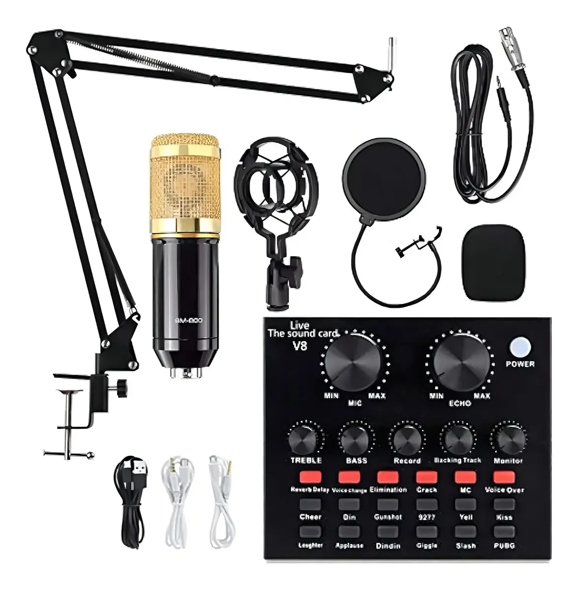 Pacote de microfone condensador, kit de microfone Alpowl