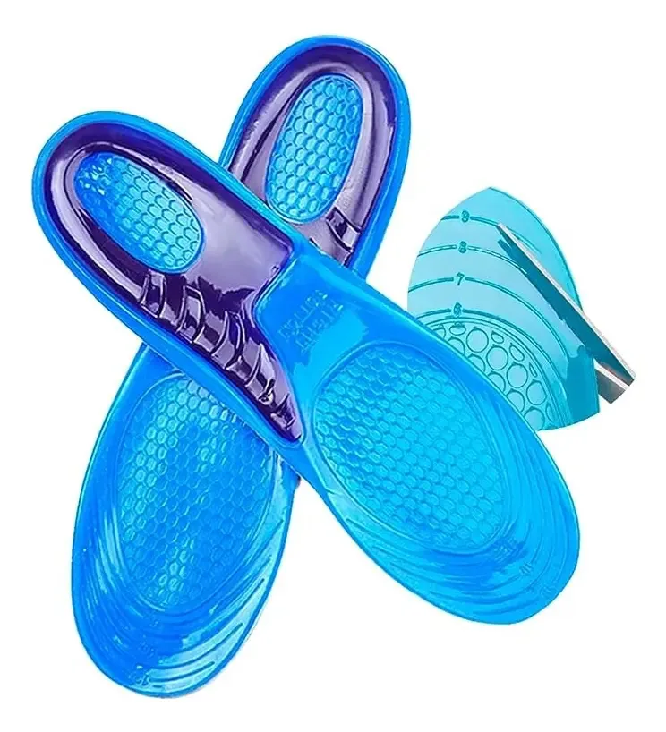 Palmilha ortopédica de gel antifadiga para esportes, palmilha de 1 par, tamanho Ch 21-24