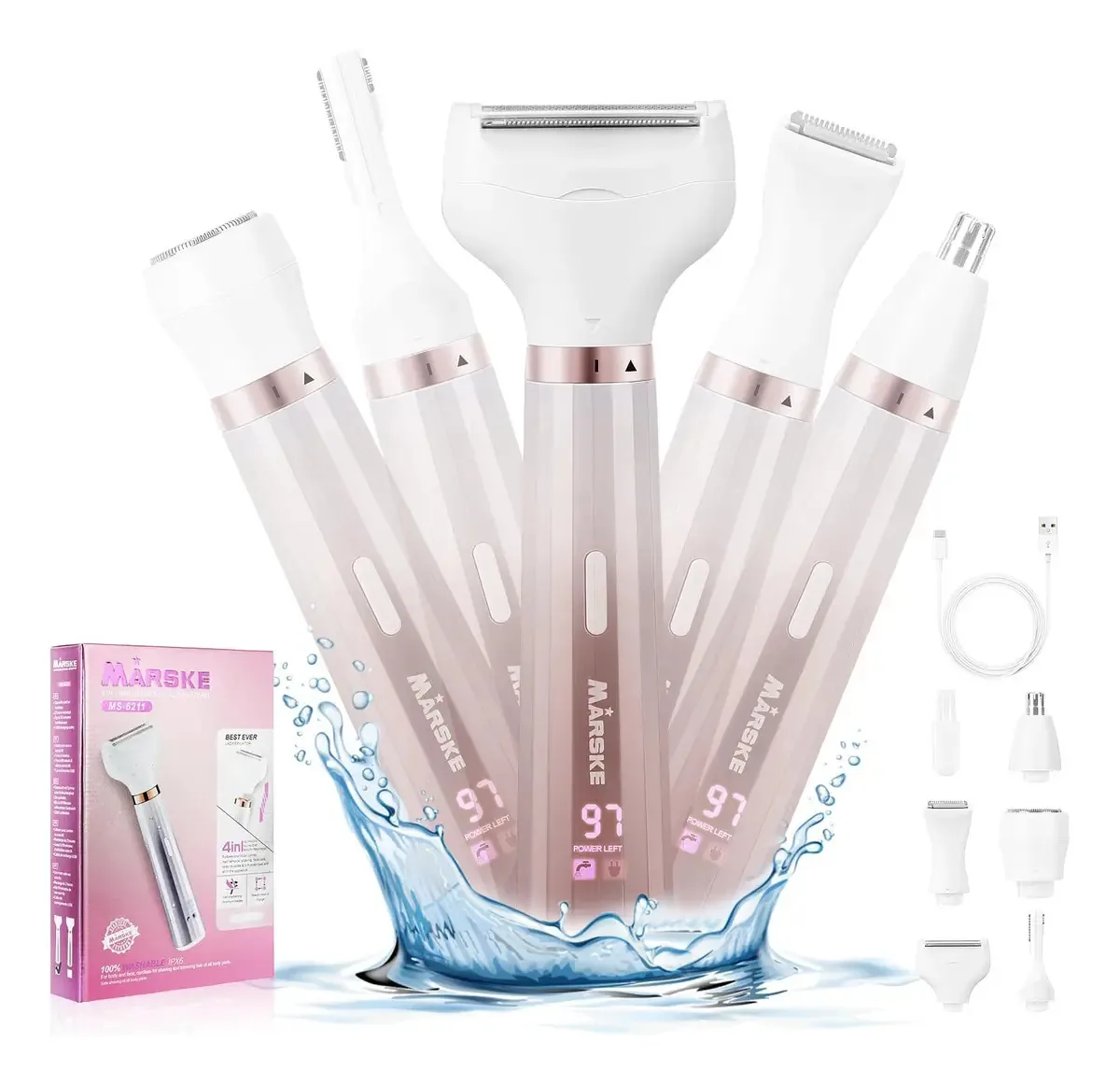 Barbeadores elétricos femininos, Shaver. Cor Preto
